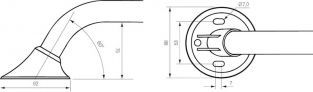 Handicare Linido ergogrip wandbeugel 1000MM Staal RVSC/Wit LI2611.1004-02